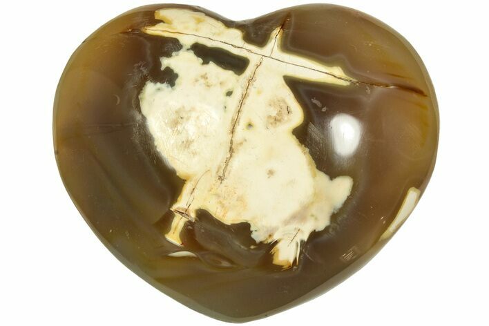 Polished Orca Agate Heart - Madagascar #210211